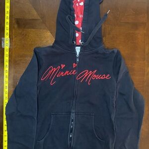 Women’s Vintage Disney Parks Minnie Mouse zip up hoodie sweater